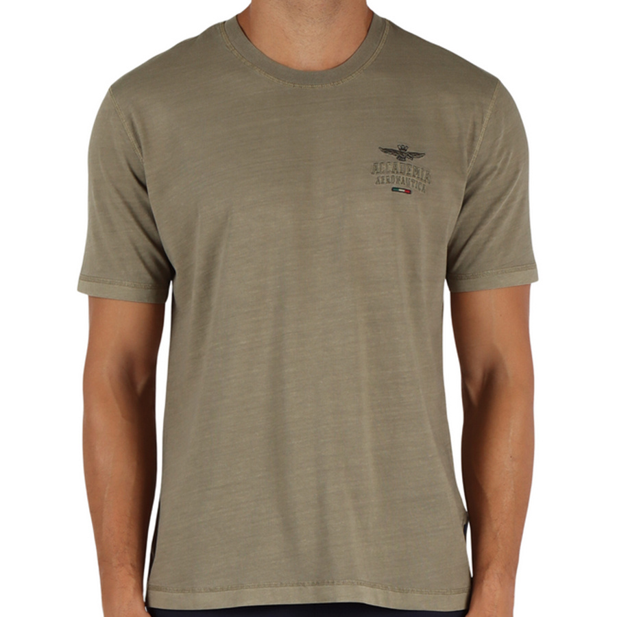 T-shirt Męski Aeronautica Militare 242TS2302J652 Zielony