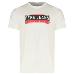 T-shirt Męski PEPE JEANS Oldwive PM508942 Biały