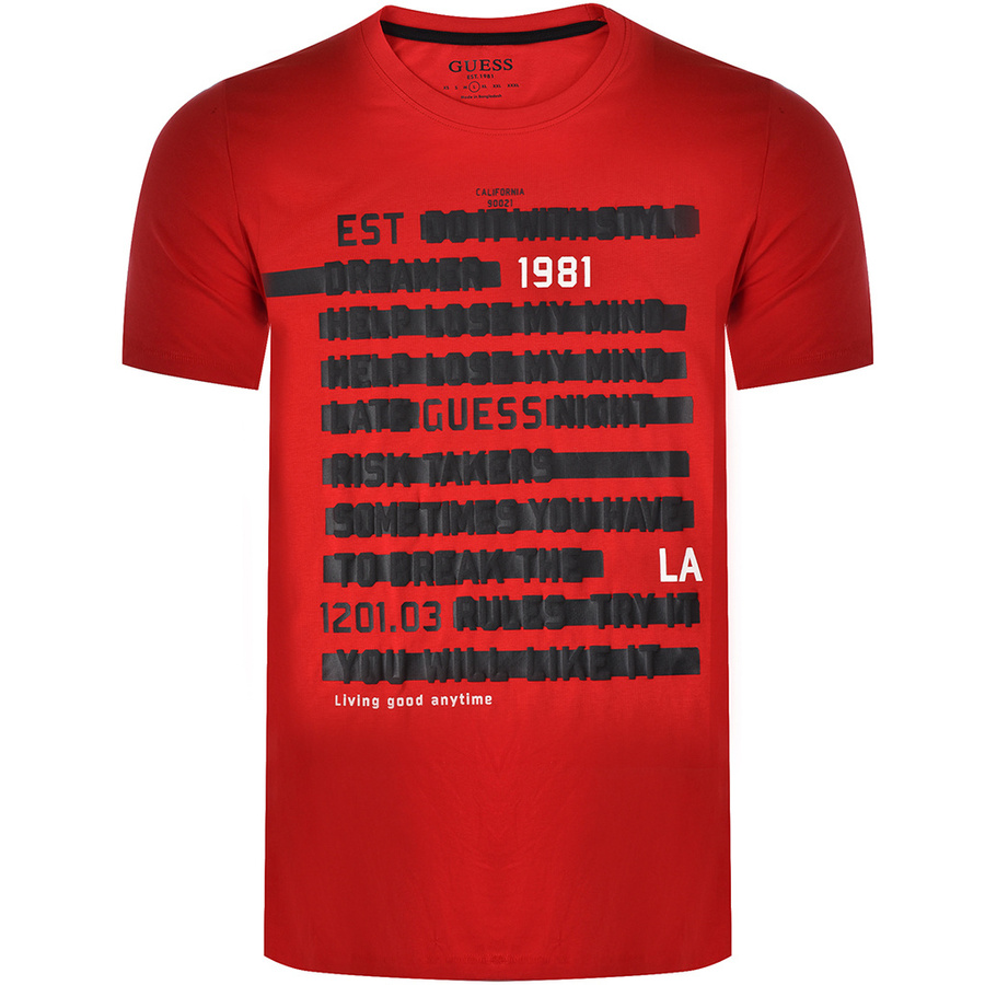 T-Shirt Męski GUESS Logo M2YI71 I3Z11 Czerwony