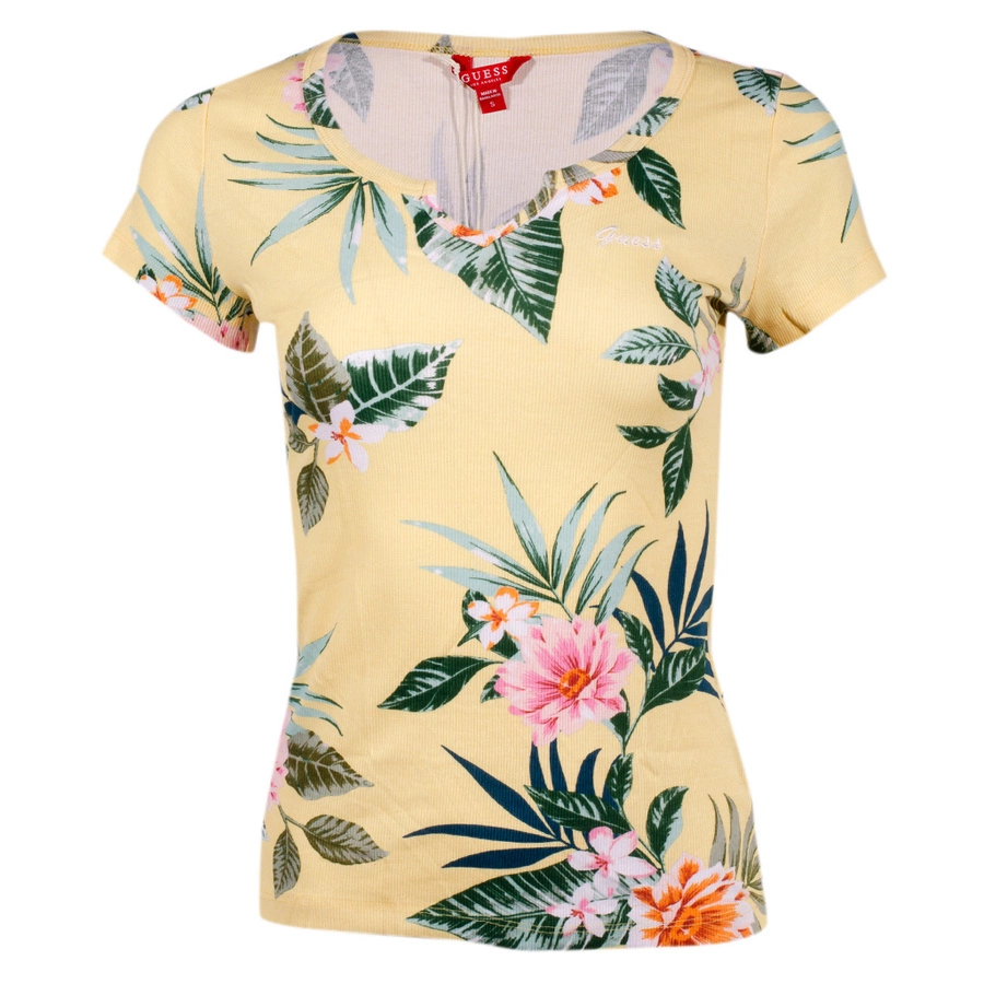 T-Shirt Damski GUESS Logo W1YI97 JA911 Żółty