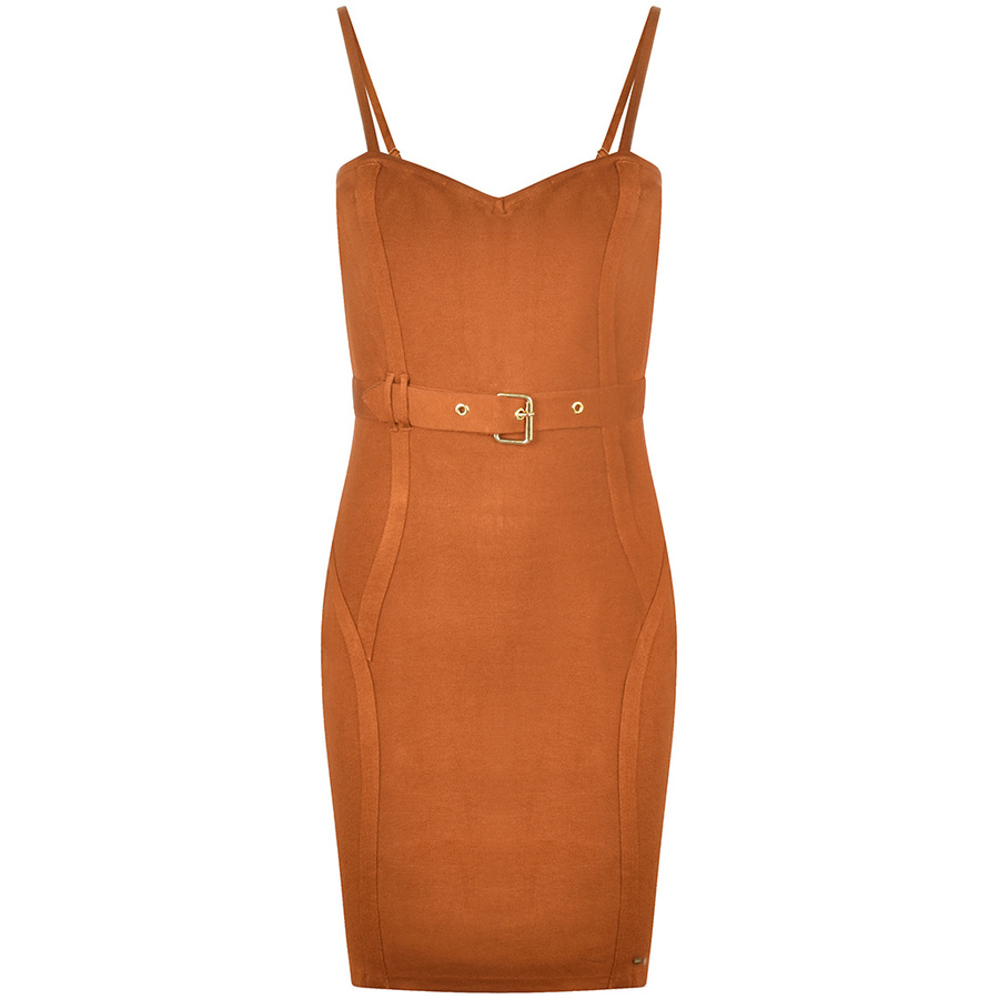 Sukienka Dzianinowa GUESS Q1BK0 4Z2SL1 Brązowa