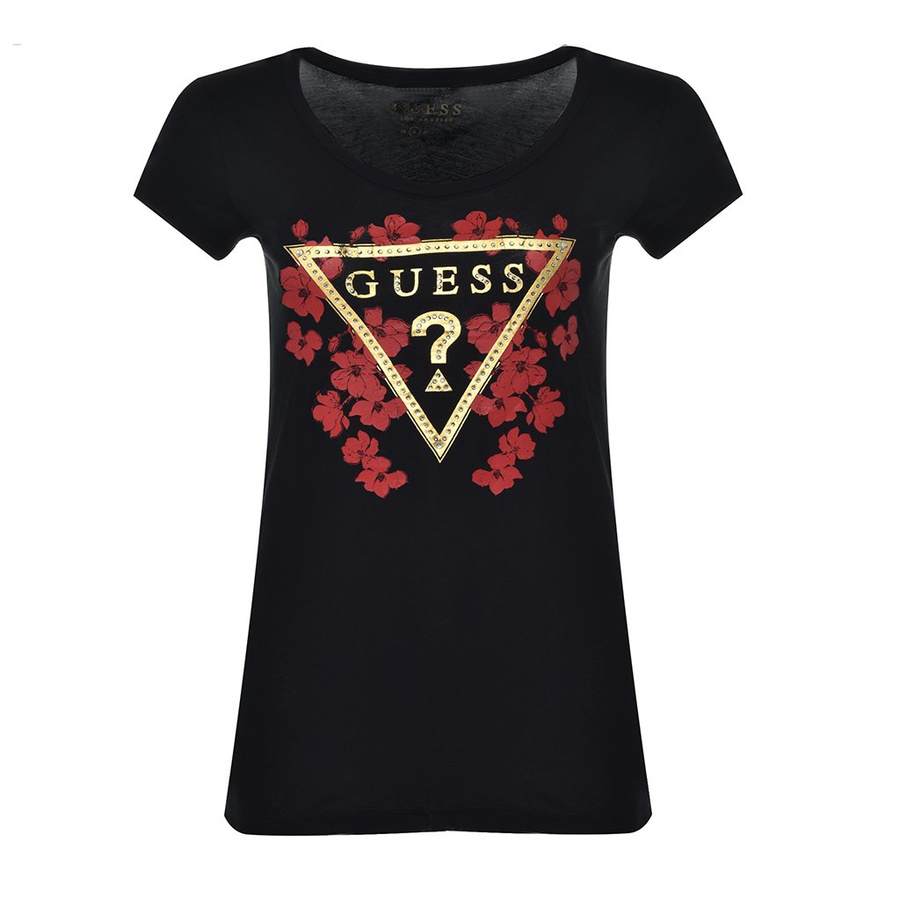 T-shirt Damski GUESS M84I0O K6YW9 Czarny