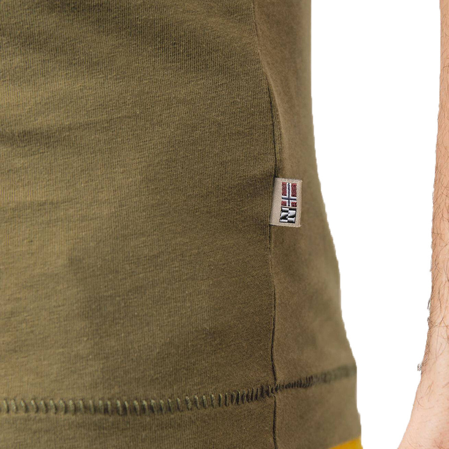 T-shirt Męski NAPAPIJRI N0YIJ9 Regular Fit Khaki
