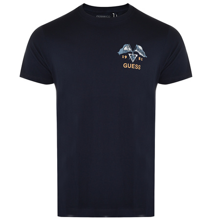 T-Shirt Meski GUESS Logo M2RI16 K8FQ1 Granatowy