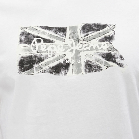 T-shirt Męski PEPE JEANS Flag PM509720 Biały