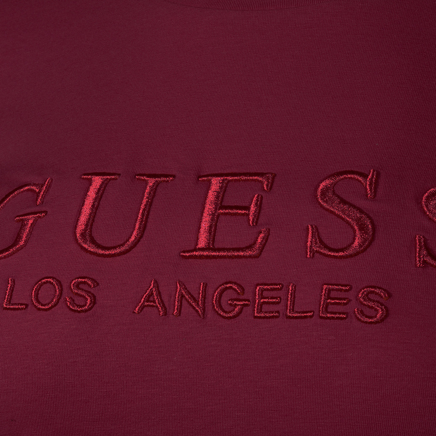 T-Shirt Damski GUESS Logo M1RI28 J1311 Bordowy