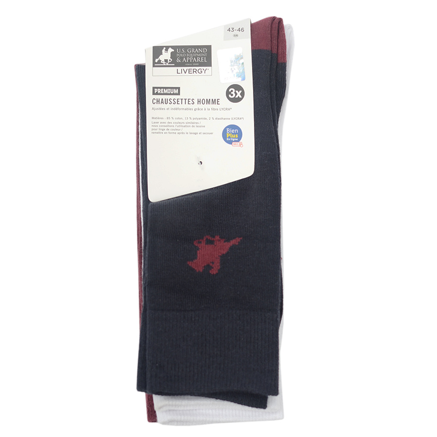 Skarpetki męskie U.S. GRAND POLO EQUIPMENT & APPAREL 3-Pack