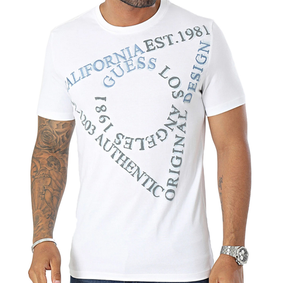 T-Shirt Męski GUESS Logo M3BI13 I3Z14 Biały