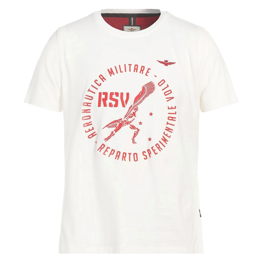 T-shirt Męski Aeronautica Militare 202TS1757J486 Biały