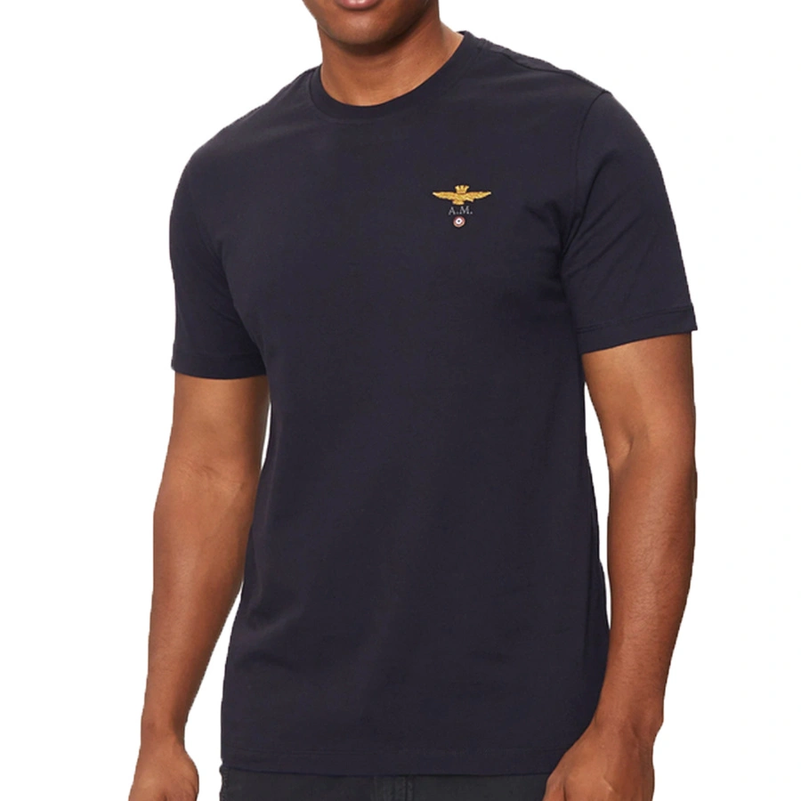 T-shirt Męski Aeronautica Militare 242TS1580J372 Granatowy