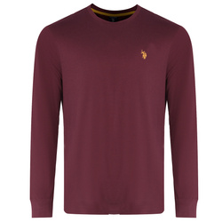 Longsleeve U.S. POLO ASSN. 11C022 98826 Bordowy