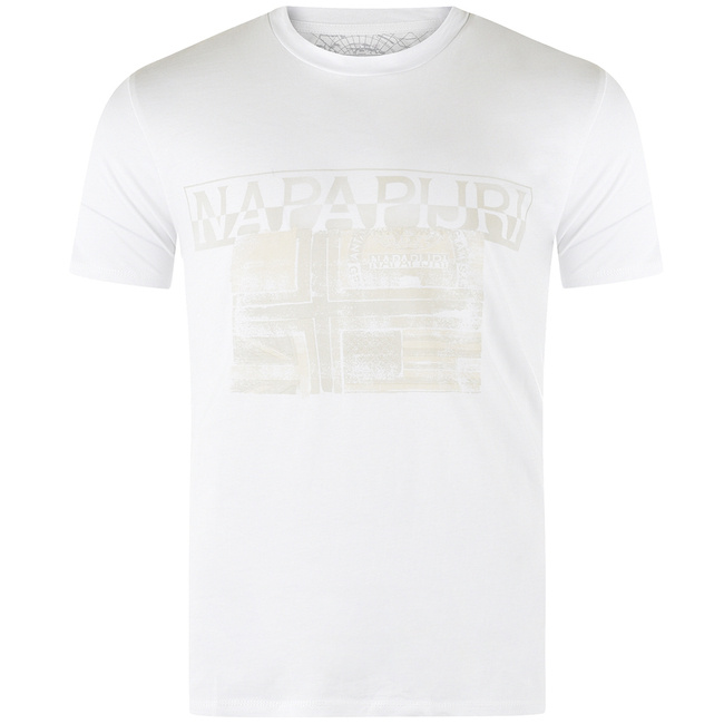 Napapijri T-Shirt Meski N0YHCWBC2 Bialy 