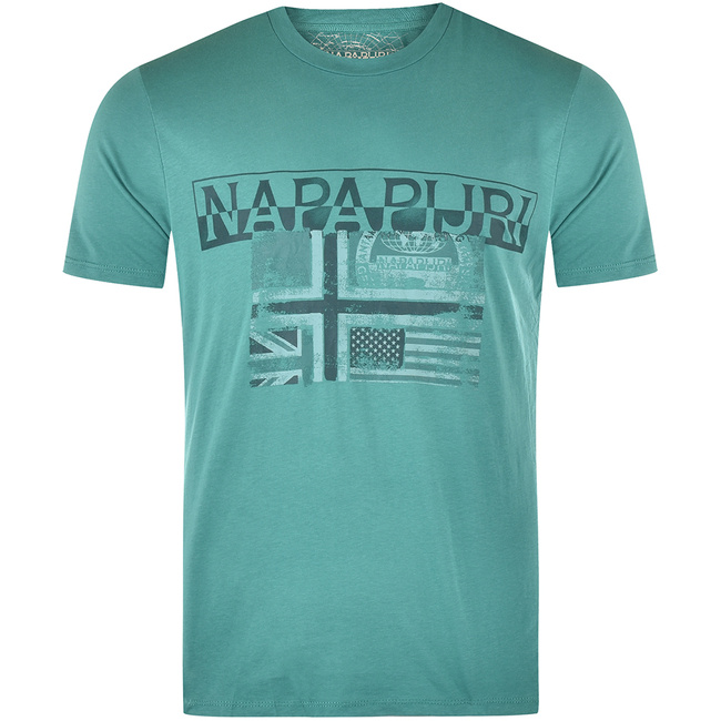 Napapijri T-Shirt Meski N0YHCWBC2 Zielony 