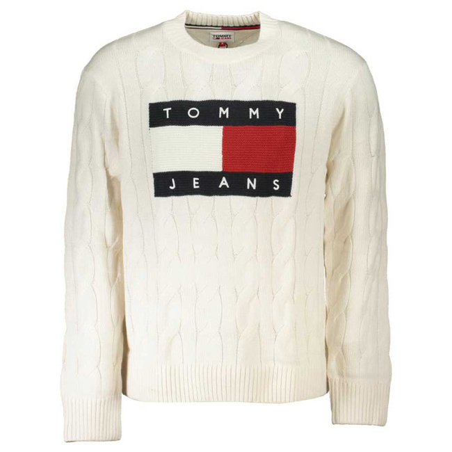 Sweter Męski TOMMY JEANS Flag DM0DM17762 Biały