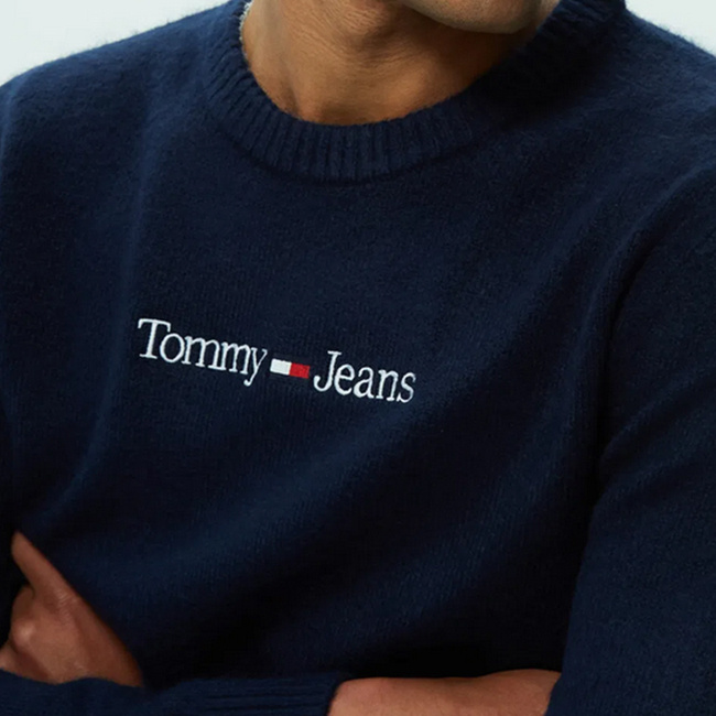 Sweter Męski TOMMY JEANS Logo DM0DM15762 Granatowy