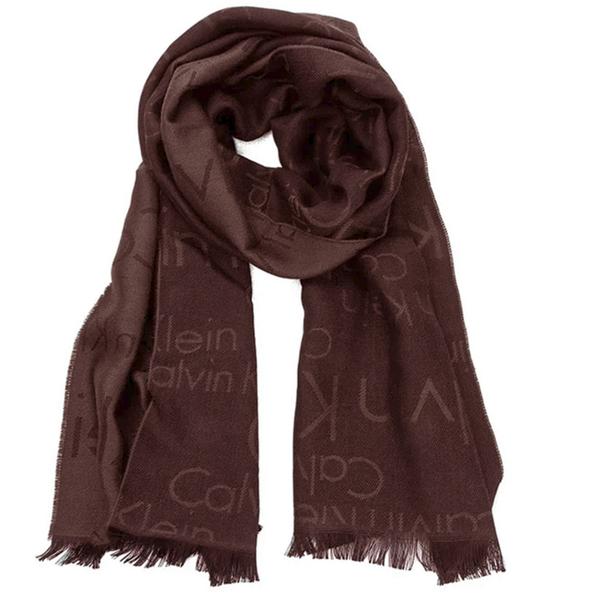 Szal CALVIN KLEIN Logo 2 Scarf K50K501349 Bordowy