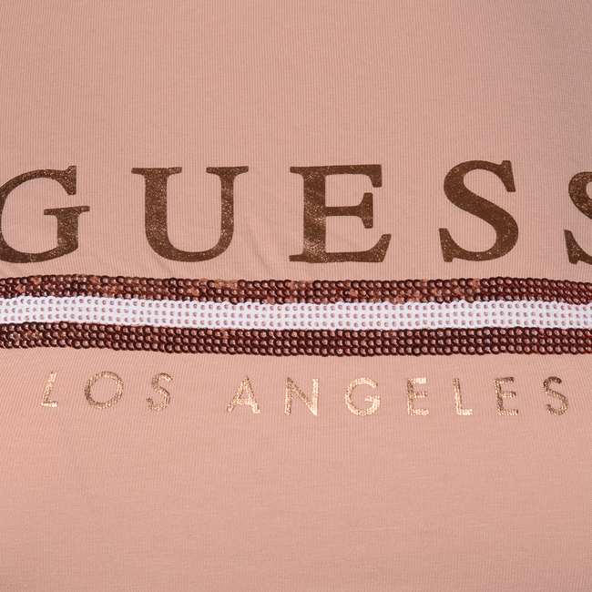 T-Shirt Damski GUESS Logo M1RI28 J1311 Różowy