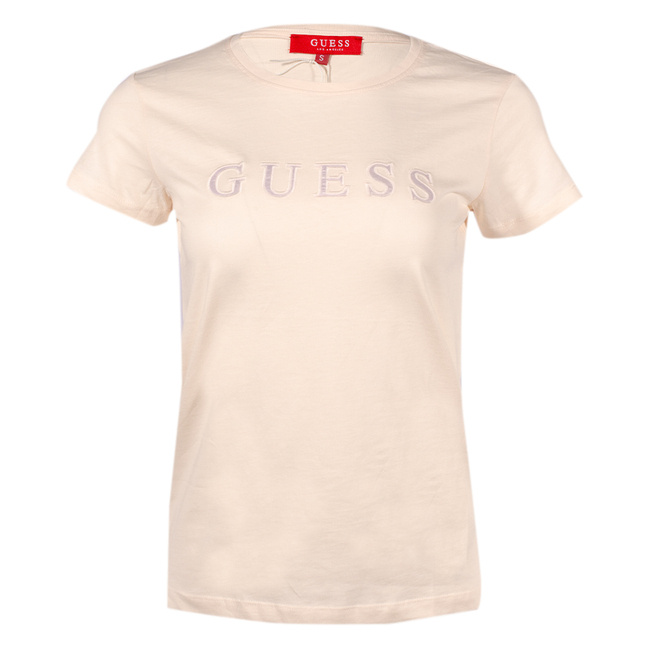 T-Shirt Damski GUESS Logo WY1YI0Q R8G00 Ecru