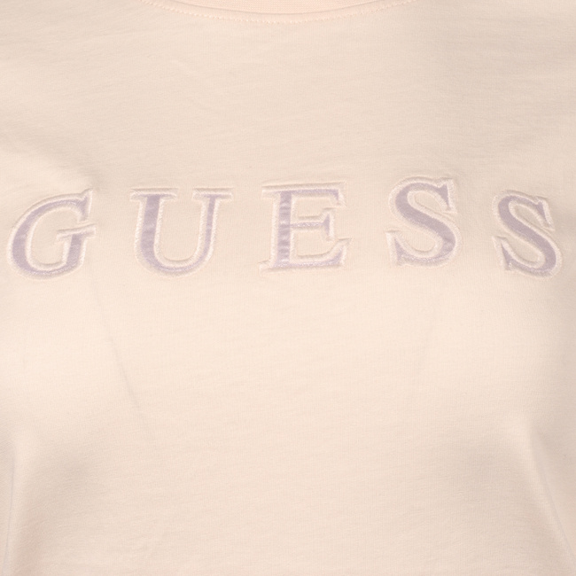 T-Shirt Damski GUESS Logo WY1YI0Q R8G00 Ecru