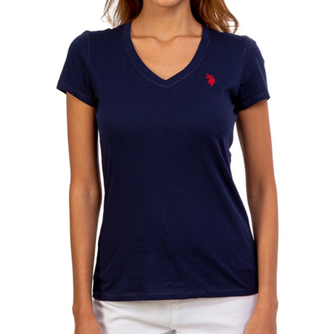 T-shirt Damski U.S. POLO ASSN. V Neck  Granatowy