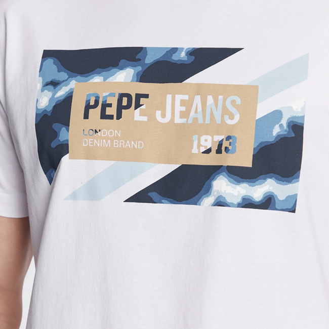 T-shirt Męski PEPE JEANS Rederick PM508685 Biały