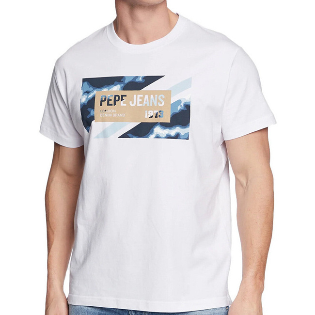 T-shirt Męski PEPE JEANS Rederick PM508685 Biały